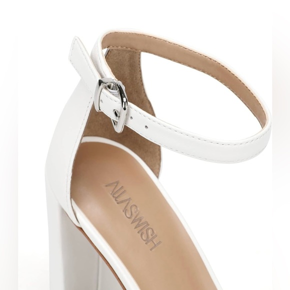 Chunky heels white cute leather - Picture 5 of 6